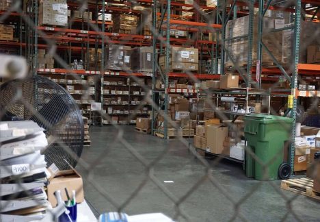 E-commerce fulfillment area at San Jose Distribution Services with organized inventory and efficient order processing